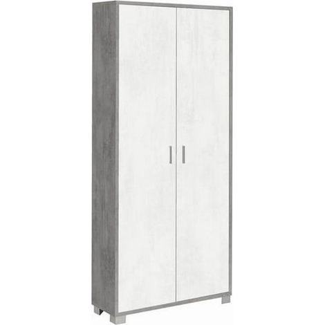 Mobile 2 Ante 83L x 29P x h190 – Finitura Cemento e Bianco Opaco – Sarmog (1/3)