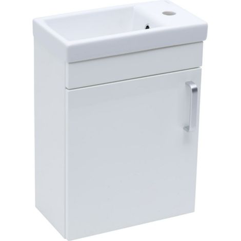 Naturel Vario Dekor Set pensile 40x50cm + lavabo in ceramica, Bianco lucido (VARIO240BIBL)