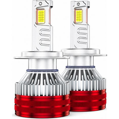 Ampoule LED H1 pour Phare Avant de Voiture REDSEA, 220 W, 3 Tubes en Cuivre, Noir Électroplaqué (1/5)