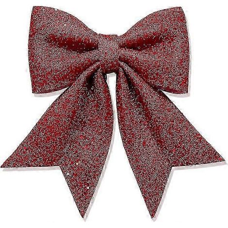 Grand nœud papillon rouge pailleté, décorations de sapin de Noël, ornements de couronne (1/5)