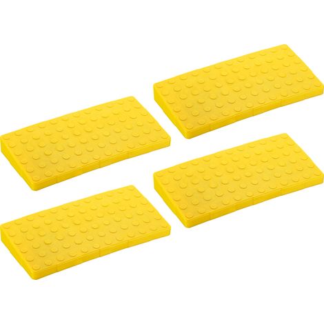 Wiltec Placas de apoyo bloques de nivelación set de 4 unidades, 218 x 110 x 25 (14) mm, fabricadas en HDPE, almohadillas de nivelación soporte para autocaravanas y caravanas, cuñas de soporte (1/5)