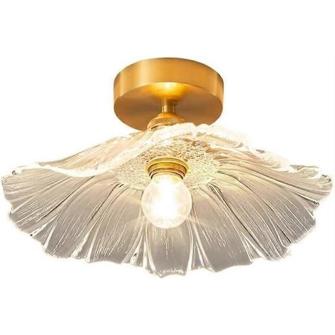 Plafonnier abat-jour lotus, finition or vintage, style nordique moderne, pour cuisine, chambre, véranda (1/5)