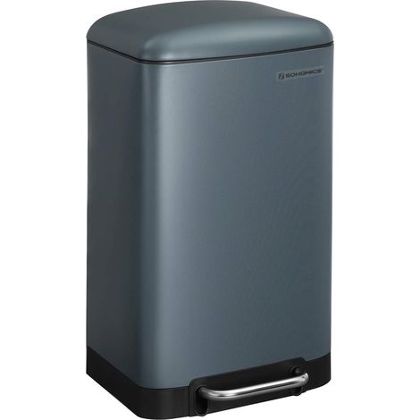 Songmics – Poubelle à pédale 30L en acier – Couvercle en plastique ABS – Seau intérieur pratique – Fermeture douce – Anthracite (1/5)