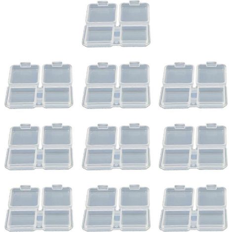 Rechteckige Aufbewahrungsbox für Perlen, leer, mit Klappdeckel (1/4)