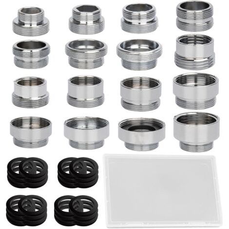 16 water connection adapters, M18 to M22 tap adapter, tap adapter with thread, tap reducer kit (1/5)