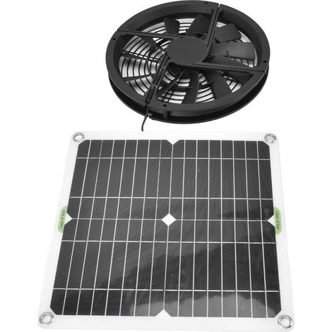Zoternen – Ventilateur solaire 100 W 12 V étanche – Grille de protection métallique – Pour poulaillers, serres, abris de jardin – Évacuation air chaud