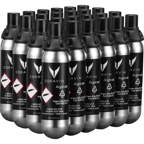 Coravin Pure capsules acier inoxydable argon pur 24 pcs