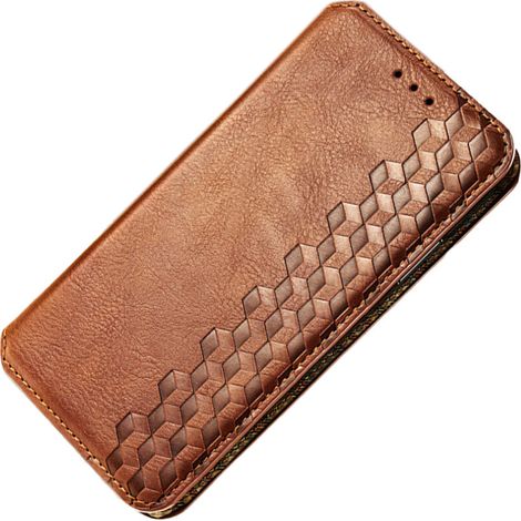Étui de téléphone en cuir véritable de style portefeuille pour iPhone 14 Pro Max, offrant de multiples options de transport, une fermeture magnétique sécurisée, une protection antichoc et un rabat ave