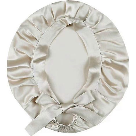 Seidenhaube, verstellbare Schlafmütze, schwarz und silber (1/3)