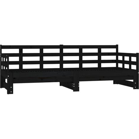 Maison Exclusive - Tagesbett Ausziehbar Schwarz Massivholz Kiefer