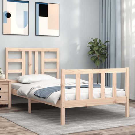 Bed Frame without Mattress 90x190 cm Single Solid Wood Pine vidaXL (1/5)