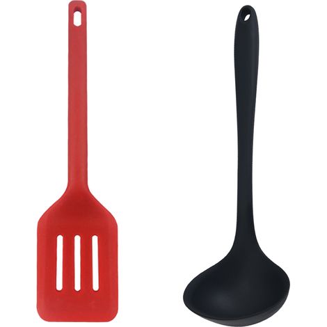 Ustensiles De Cuisine En Silicone - Résistance Thermique 450°F - Pour Poêles Antiadhésives Et Cuisson Extérieure - Lot De 2 (1/5)