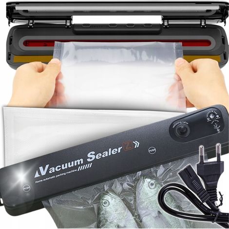 Vakuumiergerät für Lebensmittelfolienverpackungen + Beutel (10 Stück)