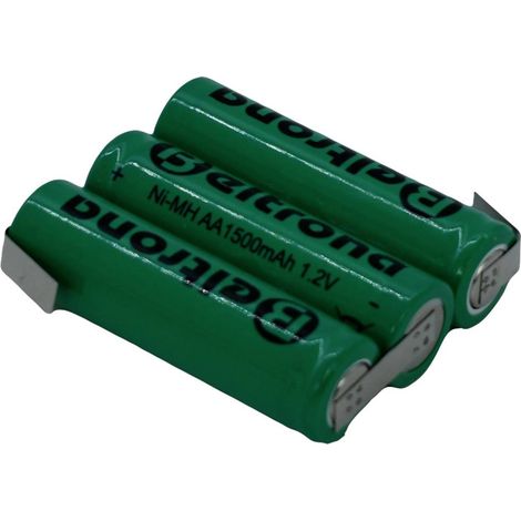 Pacco batteria 3x Stilo (AA) Beltrona 3AA1500 linguette a saldare a Z NiMH 3.6 V 1500 mAh