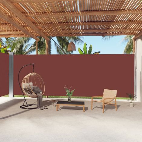 Auvent latéral rétractable Paravent extérieur Brise Vue Rétractable pour Jardin, Balcon, terrasse Marron 220x1000 cm NDTN6899787 (1/5)
