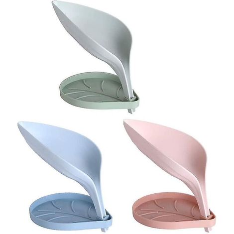 Porte-savon 3 pièces en plastique, plateau à savon créatif pour la cuisine (1/4)