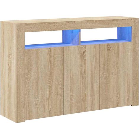 Maison Exclusive - Buffet avec lumières LED chêne sonoma 115,5x30x75 cm (1/5)