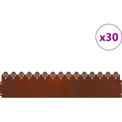 Bordures de pelouse 30 pcs Rouillé 103 x 0,05 x 22 cm (1/5)