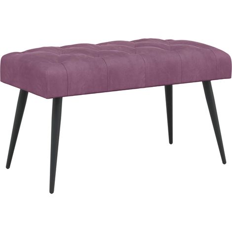 Banc avec capitonnage bouton Pourpre 80 x 40 x 46 cm Velours vidaXL (1/5)