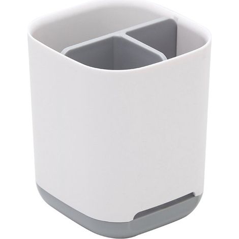 Juego de 2 portacepillos de dientes con orificio de drenaje，portacepillos de dientes multifuncional de plástico gris (1/4)
