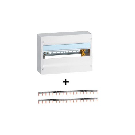 Legrand - DRIVIA - Coffret 1 rangu00e9e - 18 modules + Peignes Horizontale - Ref. : 401221+404928x2 (1/4)
