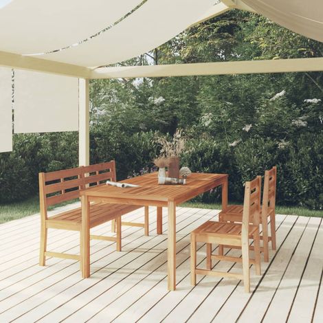 Ensemble à manger de jardin 4 pcs-Salon de jardin Bois de teck massif 787549 (1/5)
