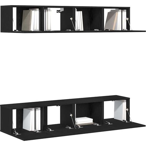 Maison Exclusive - TV-Schrankset 4 pcs Schwarz Eichen-Optik 80 x