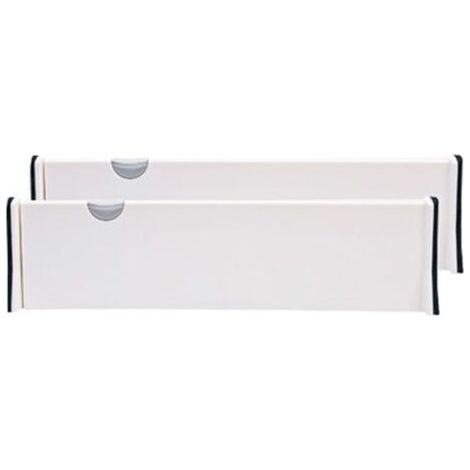 2 pièces séparateurs de tiroir organisateurs de tiroir extensibles pour bureau, cuisine, tiroir, salle de bain, chambre et commode stockage,Blanc (1/5)