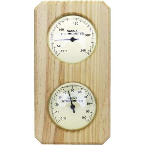 Thermomètre de Sauna Fahrenheit Hygromètre Jauge 2 en 1 Thermostat de Sauna Intérieur, Sauna pour Sauna Traditionnel, Baril (1/5)