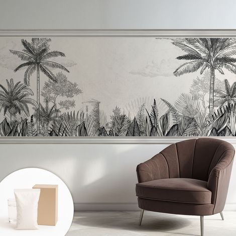 Carta Da Parati Non Tessuto - Decorazione Da Muro - Traspirante - Con Motivo - Per Camera Da Letto Cucina paesaggi tropicali 250x104 cm (1/5)