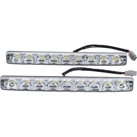 Tagfahrlicht für Autos, Tagfahrlicht für Autos, Scheinwerfer, 2er-Pack weiße 9-LED-Streifen-Tagfahrlicht, DRL-Auto-Nebelscheinwerfer
