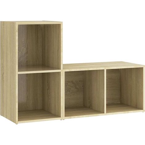 vidaXL Muebles de salón de pared 2 pzas madera ingeniería roble Sonoma (1/2)