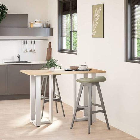 vidaXL Gambe per tavolo da bar a forma di T 2 pz bianche