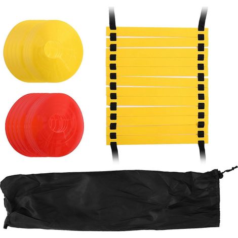 Kit d'entraînement de vitesse et d'agilité pour le football, le basketball et le rugby : 10 cônes et une échelle d'agilité. (1/5)