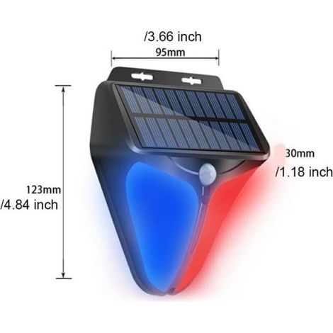 Alarme Lumière - Capteur Mouvement Sans Fil - 100 dB Aboiement Chien - LED Clignotante - IP65 - 13 x 11 x 5 cm - 2 W - 200 Lux - Batterie 3,7 V / 1500 mAh (1/5)