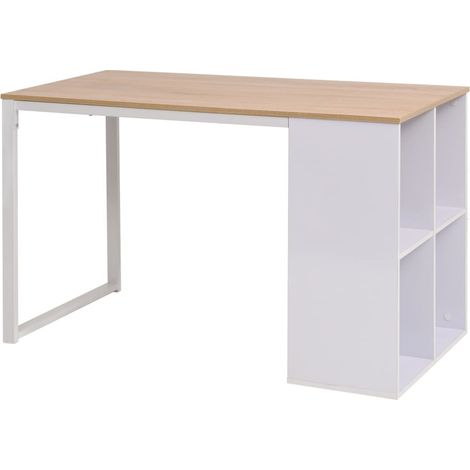 Schreibtisch 120×60×75 cm Eichenbraun und Weiß