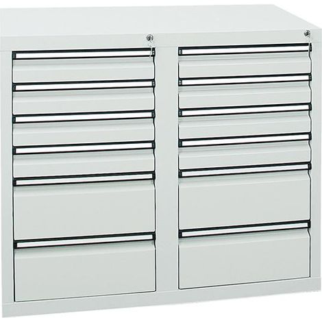 Stumpf Schubladenschrank Serie STS 410, 12 Schubladen lichtgrau (8x100, 4x200mm) (1/5)