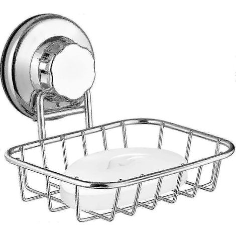 Porte-savon à ventouse, ventouse ultra-puissante en acier inoxydable robuste pour douche, salle de bain et cuisine (1/4)
