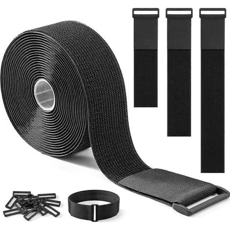 Attache Velcro résistante de 5 cm x 5 m, réglable et réutilisable pour câbles, tuyaux et canalisations [JUN]OF [XR][J] (1/5)