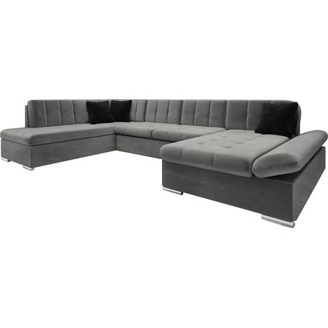 Sofá rinconero Comfivo Tilia I, Derecha, Función de descanso, Almacenaje, 345x205x76cm, 0