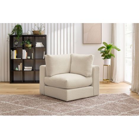 BOBOCHIC - Angle pour canapé modulable PARIS tissu bouclette Beige (1/5)