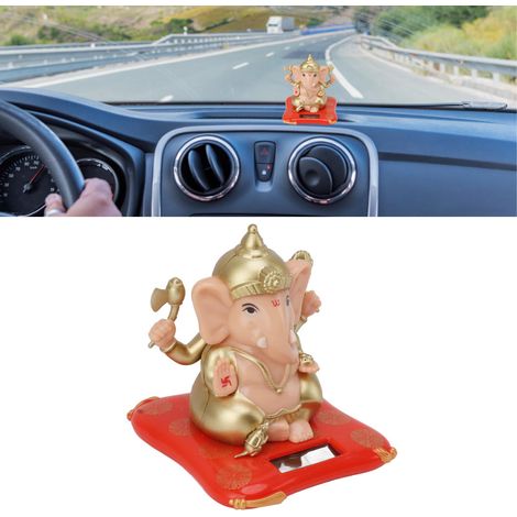 Statue de Ganesh solaire pour voiture, jouet à tête ronde Bourbon solaire, décoration de table ou de fenêtre, cadeau de Noël (1/5)