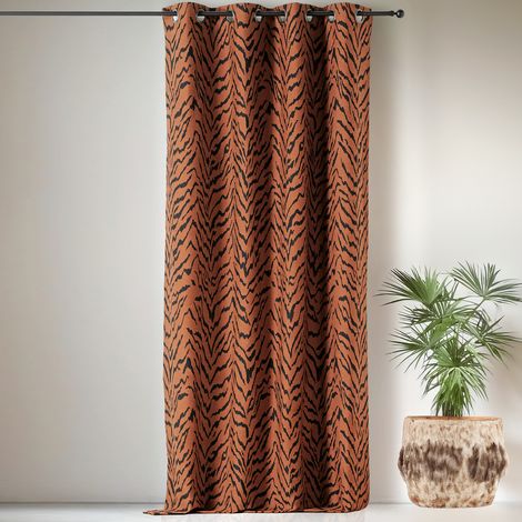 Rideau ethnique Zulu - 140x240cm - Terre cuite