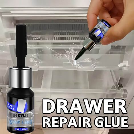 KineShineX Reparaturflüssigkeit für Haushaltsgeräte: Schnelltrocknender, transparenter, starker Klebstoff zur Reparatur von Rissen in Kühlschränken, Gefrierschränken und Schubladen beständig gegen nie (1/5)