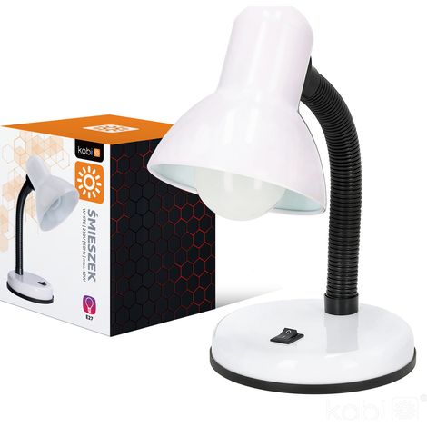 Lampe de bureau blanche pour enfant à bras flexible, 1xE27, 15 W, ŚMIESZEK Kobi (1/5)