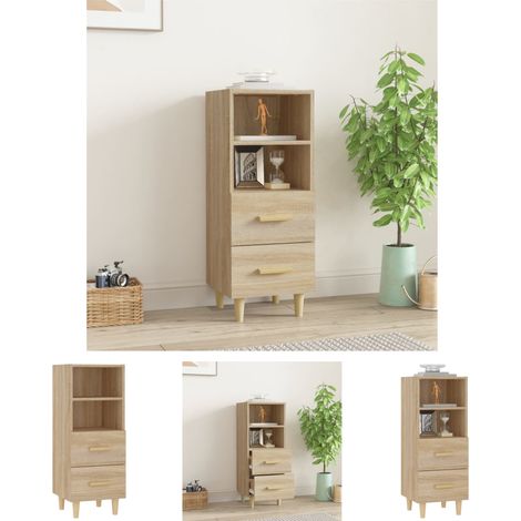 vidaXL Sideboard Sonoma Oak 34,5x34x90 cm Engineered Wood (1/5)