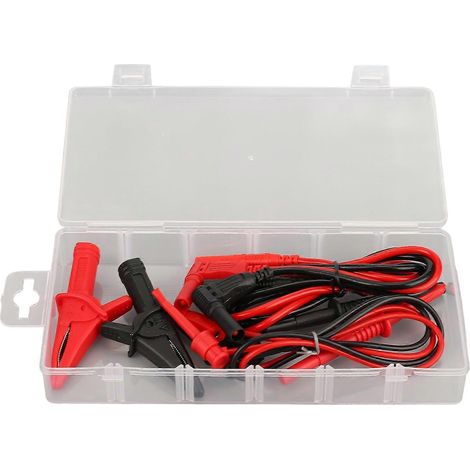 Multimeter-Messleitungen-Set, elektronische Klemmen, Messing, PVC, PA, stabile Leitfähigkeit, genaue Messung, rot/blau
