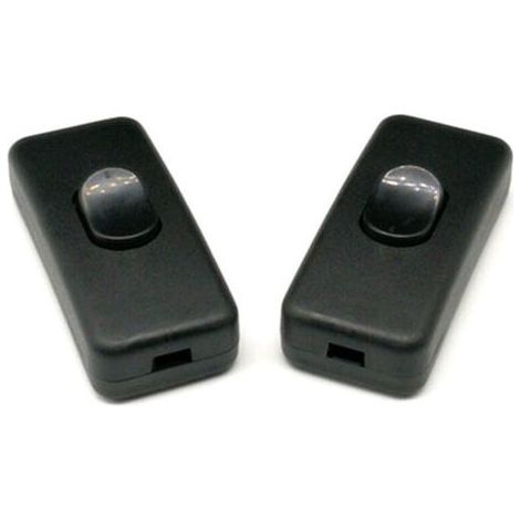 3er-Pack Ersatz-Lampenschalter mit Zwischenkabel, 250 V/2 A, für Steh- und Tischlampen. 2-adriger Zwischenschalter (schwarz). (1/5)