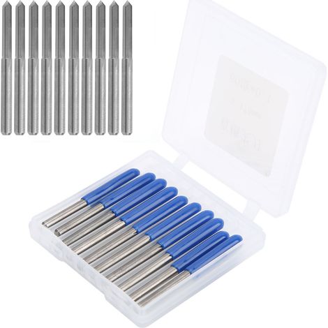 Lot de 10 fraises CNC en acier au tungstène pour bois, 3.175mm, gravure et défonceuse, angle 90° X 0.1mm (1/5)