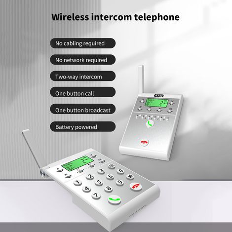 Ortviai Système d'interphone sans fil numérique intelligent T3 Argent – Station principale + poste secondaire, portée 1000 m (1/5)